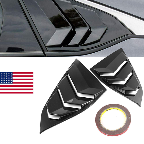 Glossy Black Window Scoop Louvers – Fits 2018-2021 Honda Accord Sedan (Rear Quarter)
