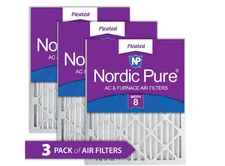 Nordic Pure 16" x 20" x 2" Dust Reduction Pleated MERV 8 Air Filter (3-Pack)