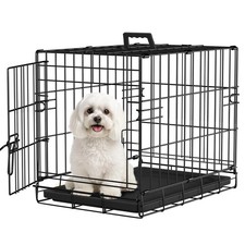 Dog Crate for Small Dogs 18 Inch Folding Metal Wire Pet Cage Single Door