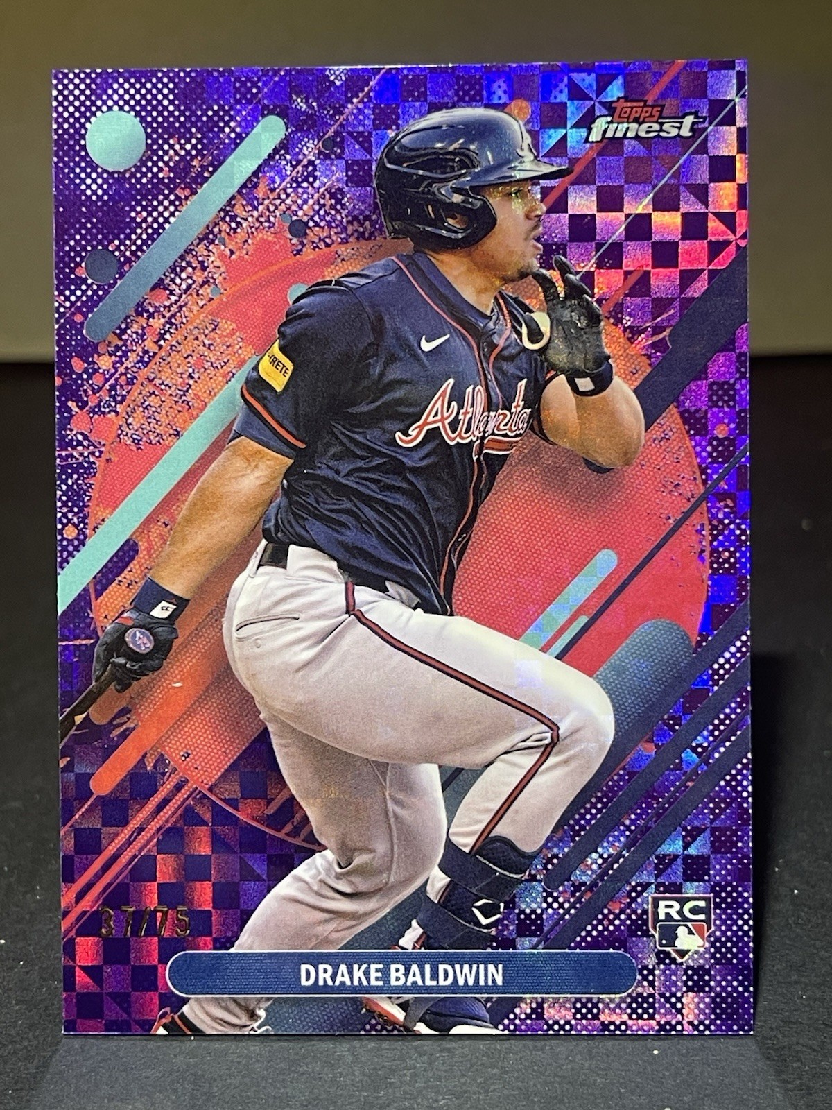 2025 TOPPS FINEST- Rare Drake Baldwin #287 PURPLE CHECKERBOARD (RC) /75