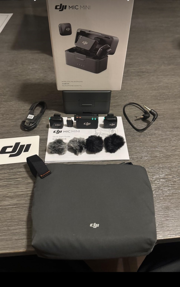 DJI Mic Mini Wireless Microphone Full Set with Charging Case 2TX+