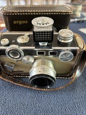 Vintage Argus C3 Matchmatic 35mm Rangefinder Film Camera With Case