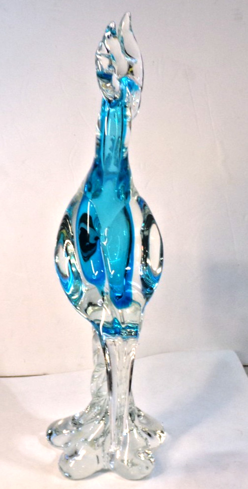 Murano Style Art Glass COCATOO Figurine - 16” High 4+ pounds - unbranded