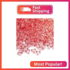 The Crafts Outlet 200pc Plastic Transparent Tribeads 10mm Salmon Orange Beads