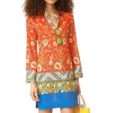 Women's Tory Burch Stephenie Samba Cotton Batik Flower Tunic Dress Size 4