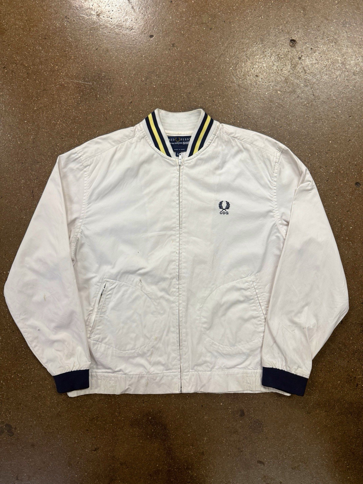Comme des Garçons, Vintage Comme Des Garcons Fred Perry Jacket Mens Large CDG Zip Up Embroidered