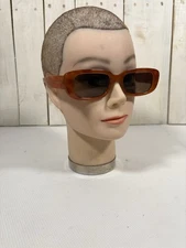Frye and Co. Orange Women's Sunglasses Small Rectangle Plastic 90s Style
