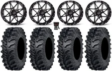 ITP Tornado 15" Wheels Black 30" MT911 Tires Kawasaki Mule Pro FXT KRX / Yamaha