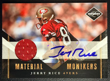JERRY RICE 2010 Panini Limited Material Monikers Game-Used Patch Autograph 06/25