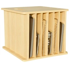 7 Tier Wooden Tray Dividers for Cabinets Cookie Sheet Organizer for Pot Pans ...