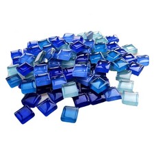 100 Pieces Bulk Mosaic Tiles Assorted Color Opaque 100g, Blue Series