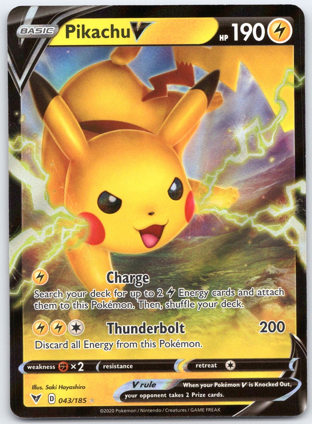 Pikachu V Holo Ultra Rare SWSH04: Vivid Voltage 043/185 LP