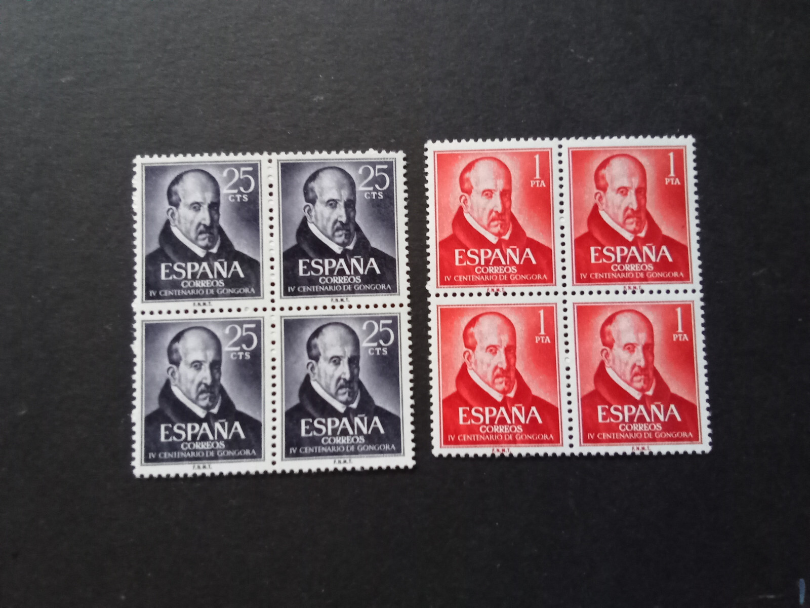 ESPAÑA 1961, Poeta Luis de Gongora, Bloque de Cuatro Nuevo MNH**, 1369/70