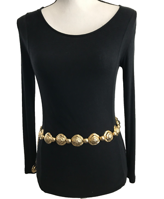gold chain belt for dress Women's Chain Belt XS-S Gold VTG Floral Metal Body Belly Dress Casual  Classic