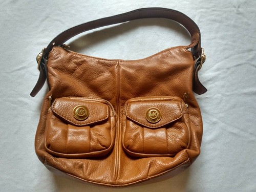 2 de bolsillo frontal Michael En Marrón Cuero Bolso de Mano Cartera | eBay