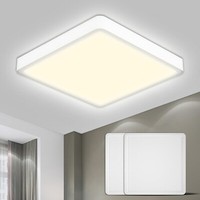 Led Deckenlampe, IP44 Wasserfest Badlampe Quadrat Flach 18W 4000K 1600LM Modern