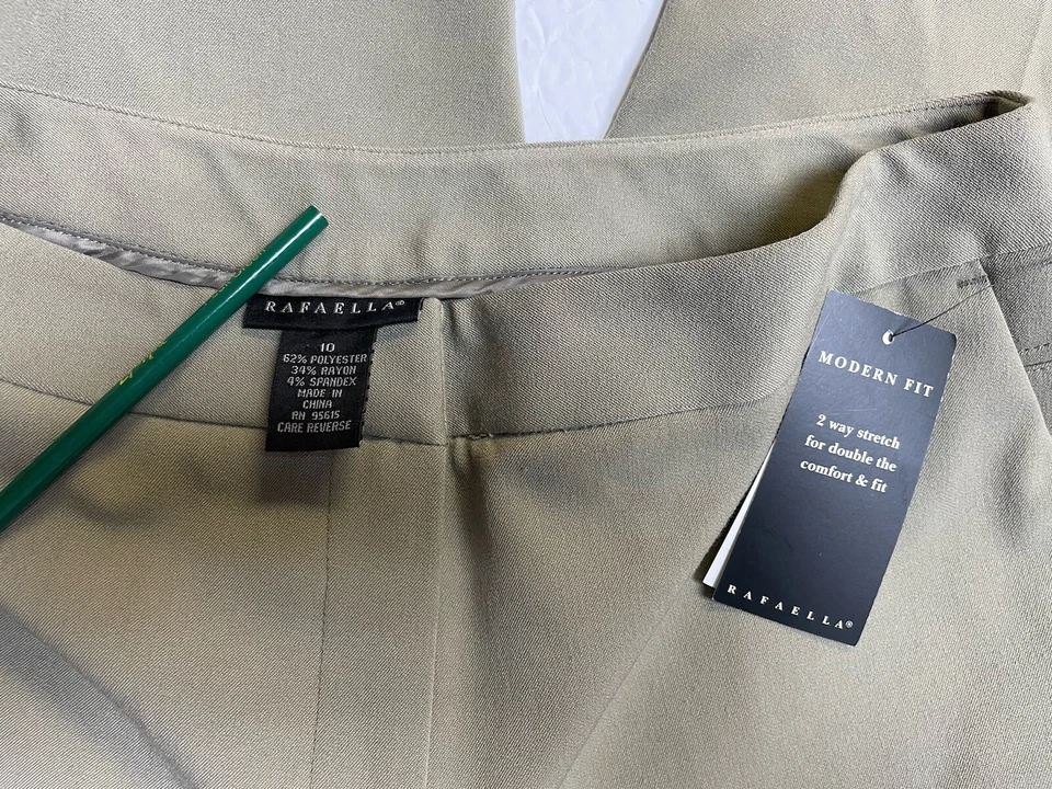 NUEVO $58 Pantalones Rafaella Talla 10 Para Mujer Ajuste Moderno Fácil Cuidado 32X32 Bolsillos NUEVO Foto 2 de 4