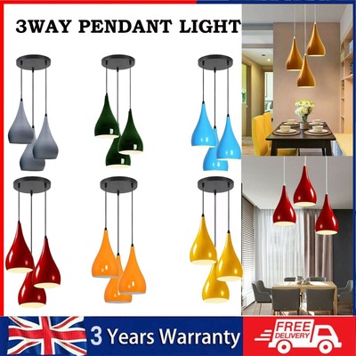 Vintage 3 Wege Decken Pendelleuchte Modern Küche Mehrstufig Hängelampe Retro Lampe