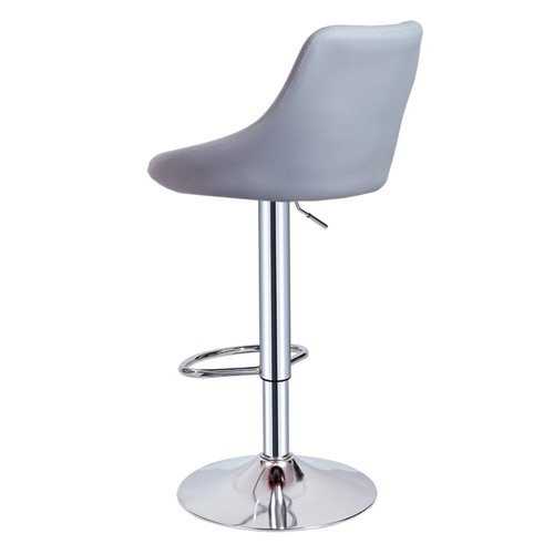 2 x Bar Stools Mid Back Armless Oval Seat Gas Lift Swivel Cafe Breakfast Stool - Picture 33 of 46