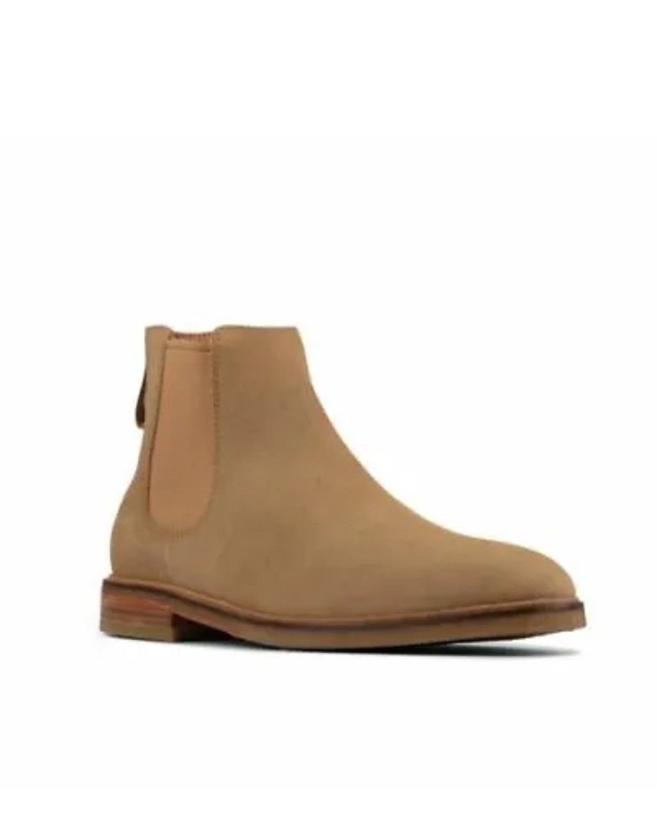 Clarks Clarkdale Gobi Men's Dark Tan Suede Pull On Chelsea Boots