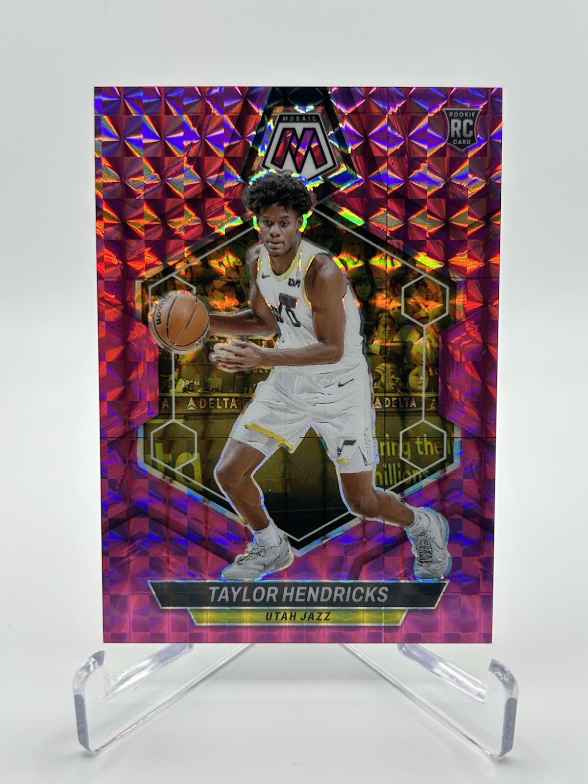 2023-24 Panini Mosaic #221 Taylor Hendricks Pink PRIZM Rookie RC #/149 - Jazz