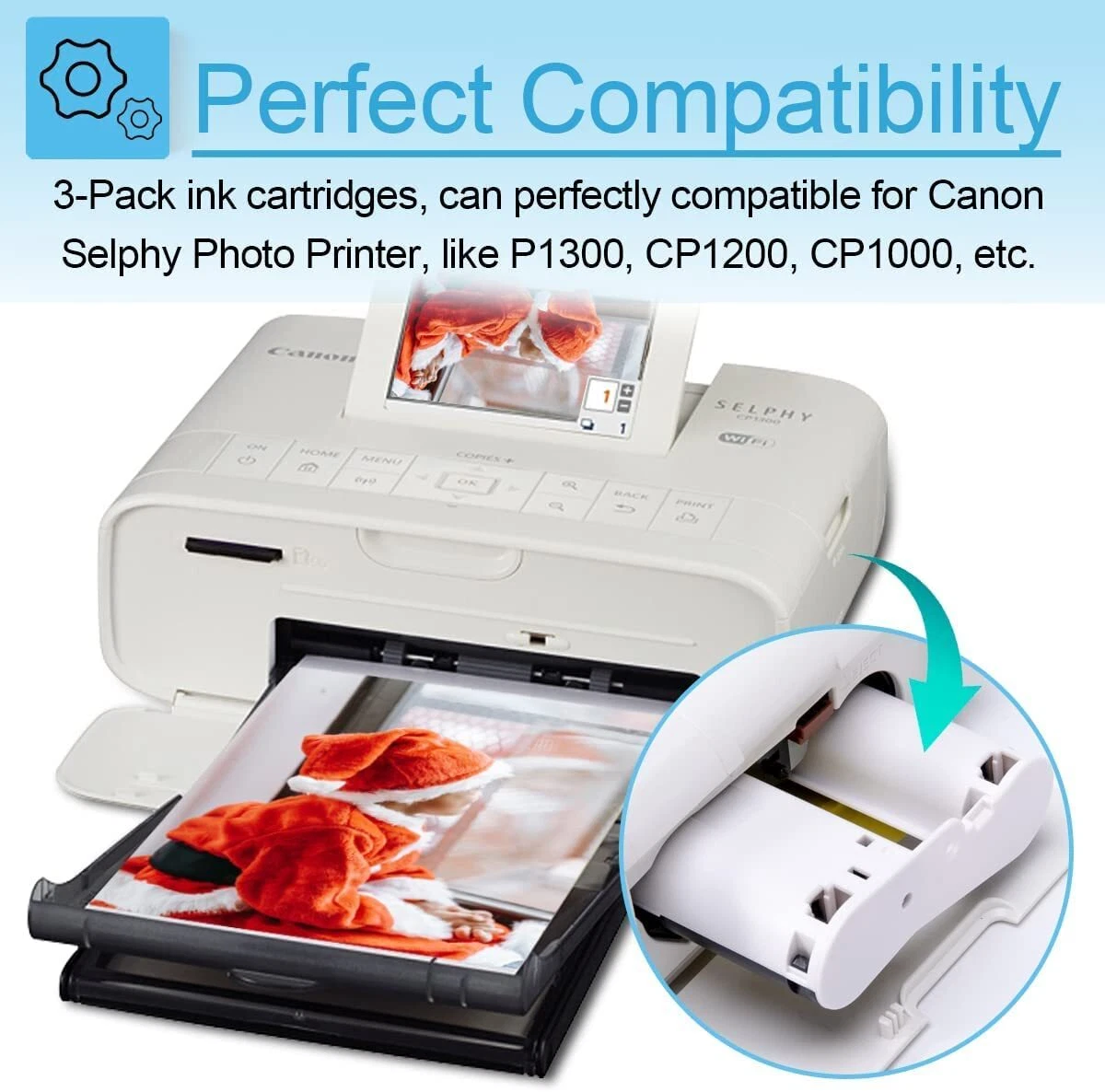 Canon Selphy CP1300 CP1200 4x6 108 shts Color Ink Paper Set KP