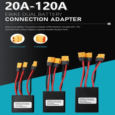 Double Battery Discharge Converter For Ebike 20V-100V 20A-120A Dual Battery Pack