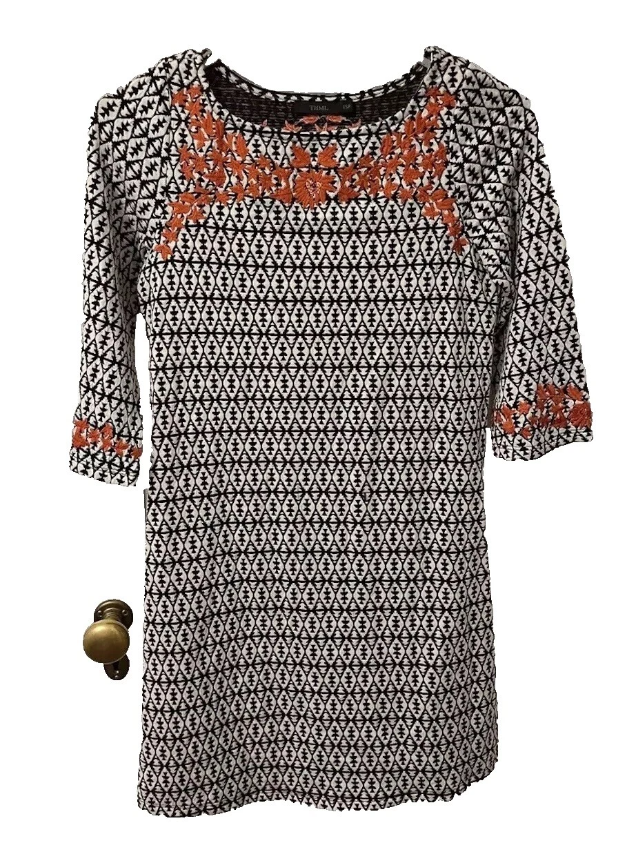 Anthropologie 3/4 Sleeve Short Geometric Dresses for Women