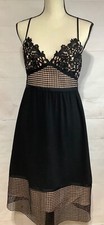 THEORY sz 6 black Melaena Elevate Crepe lace overlay cocktail party dress