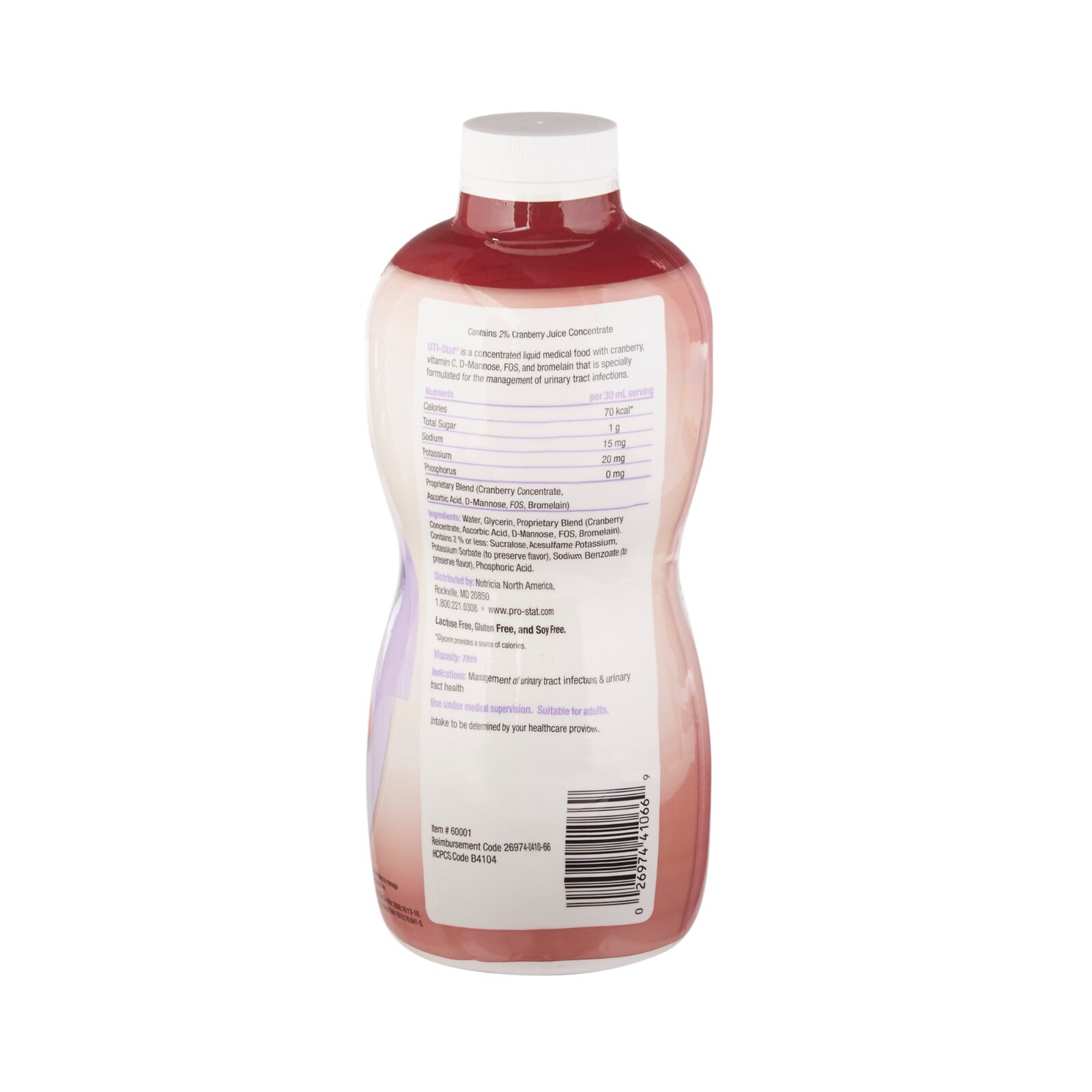 Oral Supplement UTIStat® Cranberry Flavor Liquid 30 oz. Bottle