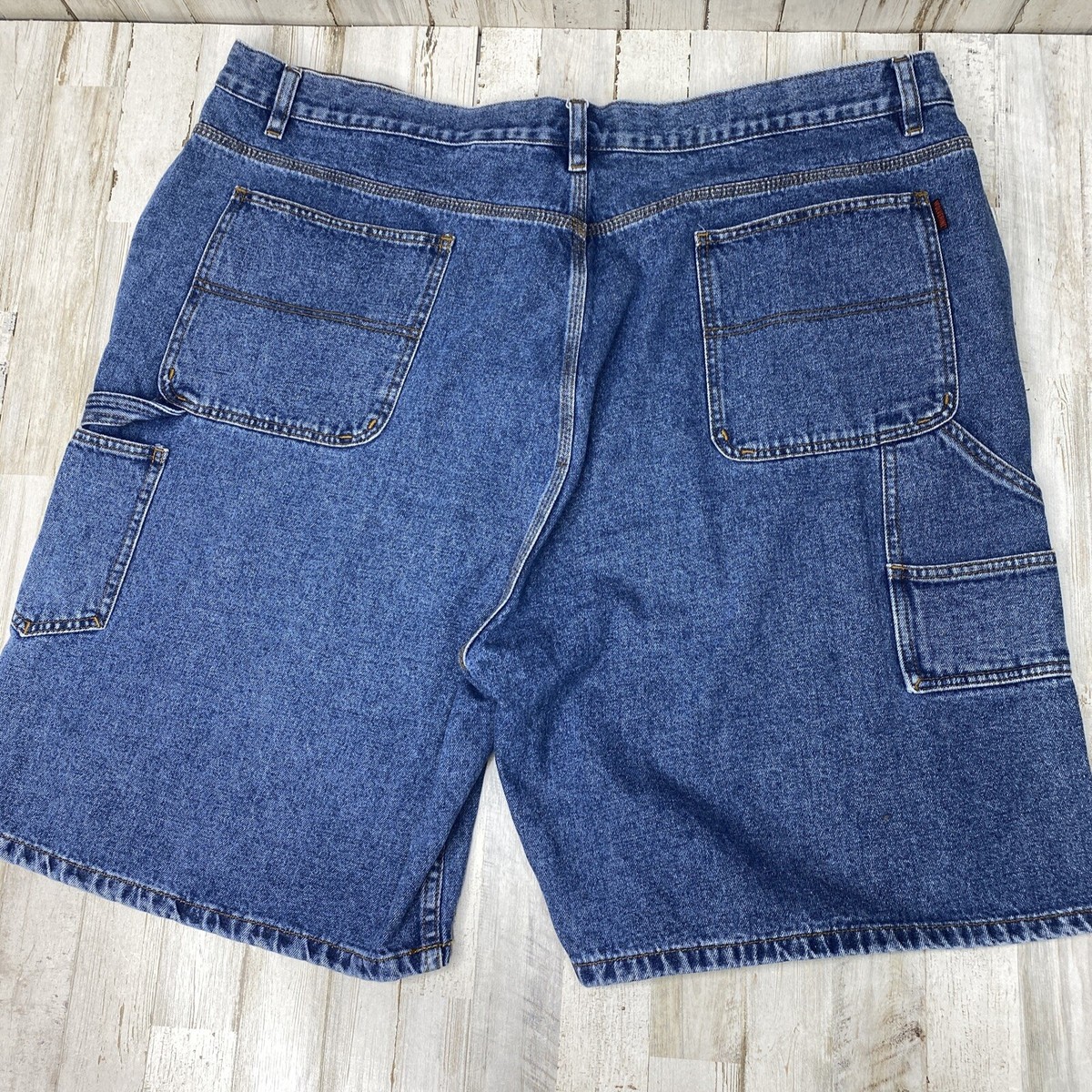 【U LAN】Stitch Carpender Bermuda Denim Pants Wolverine Men's Carpenter Shorts Size 44 Relaxed Fit Blue