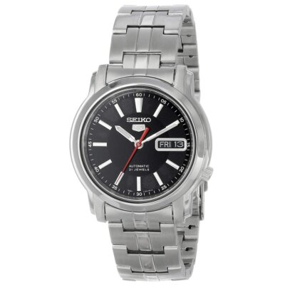 Seiko SNKL83 Gent's 5 Automatic Black Dial Steel Bracelet Watch | eBay