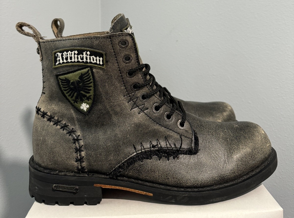AFFLICTION Vintage Distressed Combat Boots Mens Size 13 AB04 | eBay