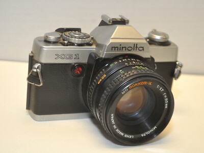 Minolta XG-1 SLR Film Camera w/ 50mm f/1.7 MD & 28mm F/2.8 & 80