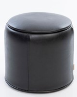 Six Polsterhocker Stauraum Kunstleder Schwarz Pouf Stabil Bequem Aufbewahrung