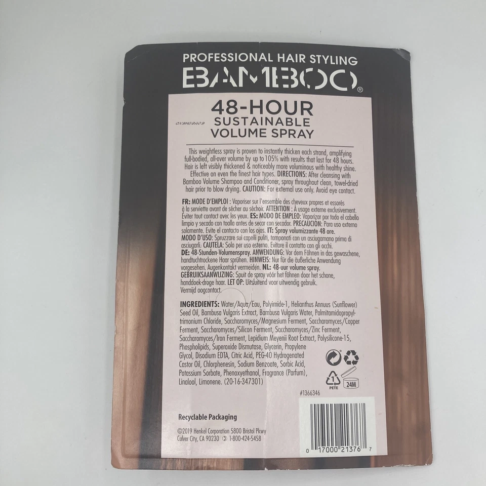 Nuevo Spray Alterna Bamboo Volumen 48 Horas Volumen Sostenible 4.2 OZ Difícil de Encontrar Foto 2 de 4