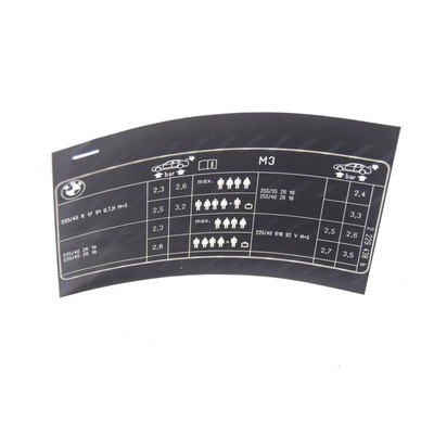 BMW 3 E46 M3 Reifendrucktabelle Tabellenetikett 71242229438 NEU | eBay 