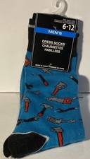 NEW Men's Novelty Casual Funny Crazy Silly Hand Tools Crew Socks Size 6-12