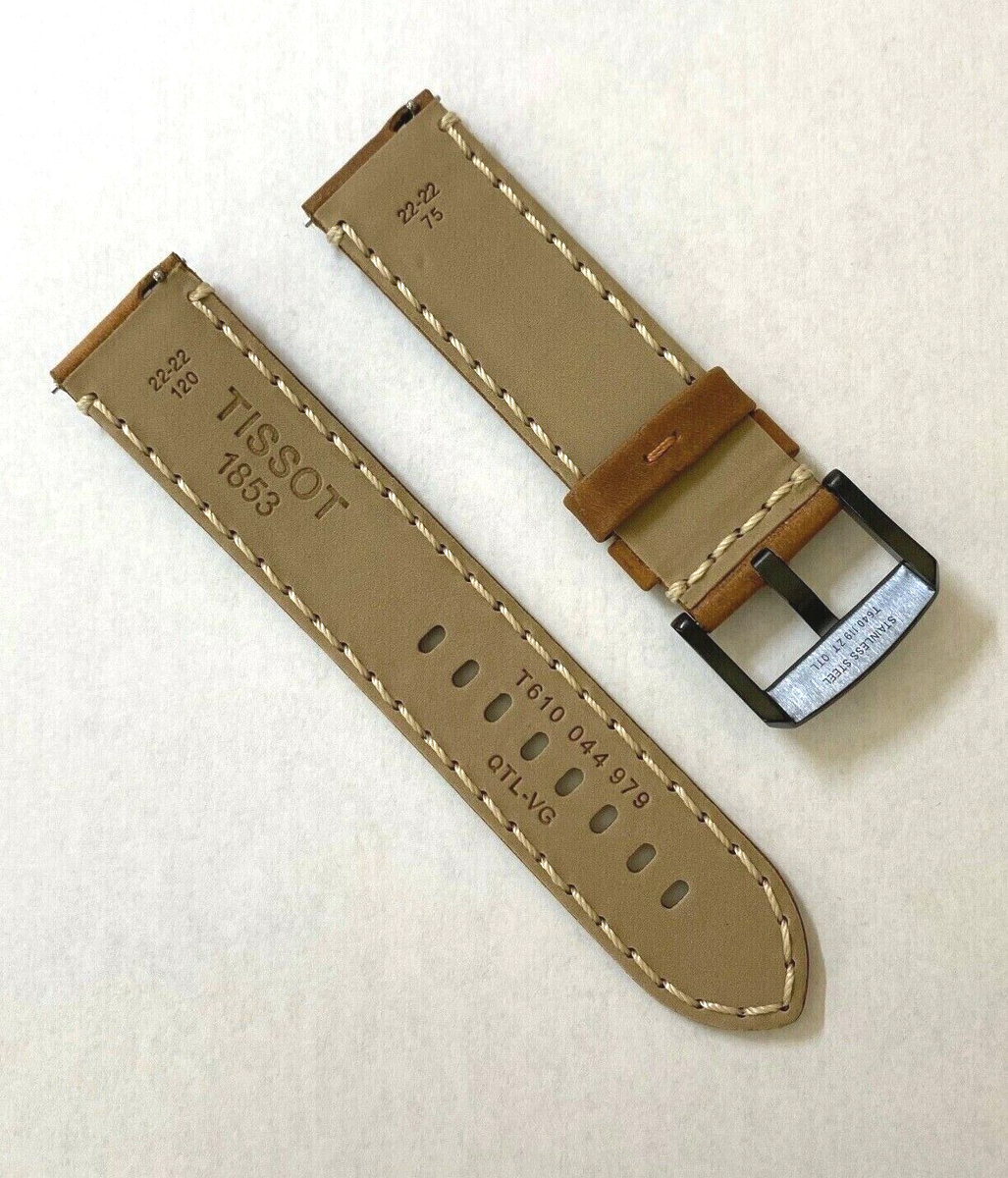 Original Tissot Super Sport T125617A 22mm Brown Leather Watch Band