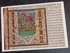 postcard art Gardeners Pruning a Tree medieval manuscript Pliny unposted
