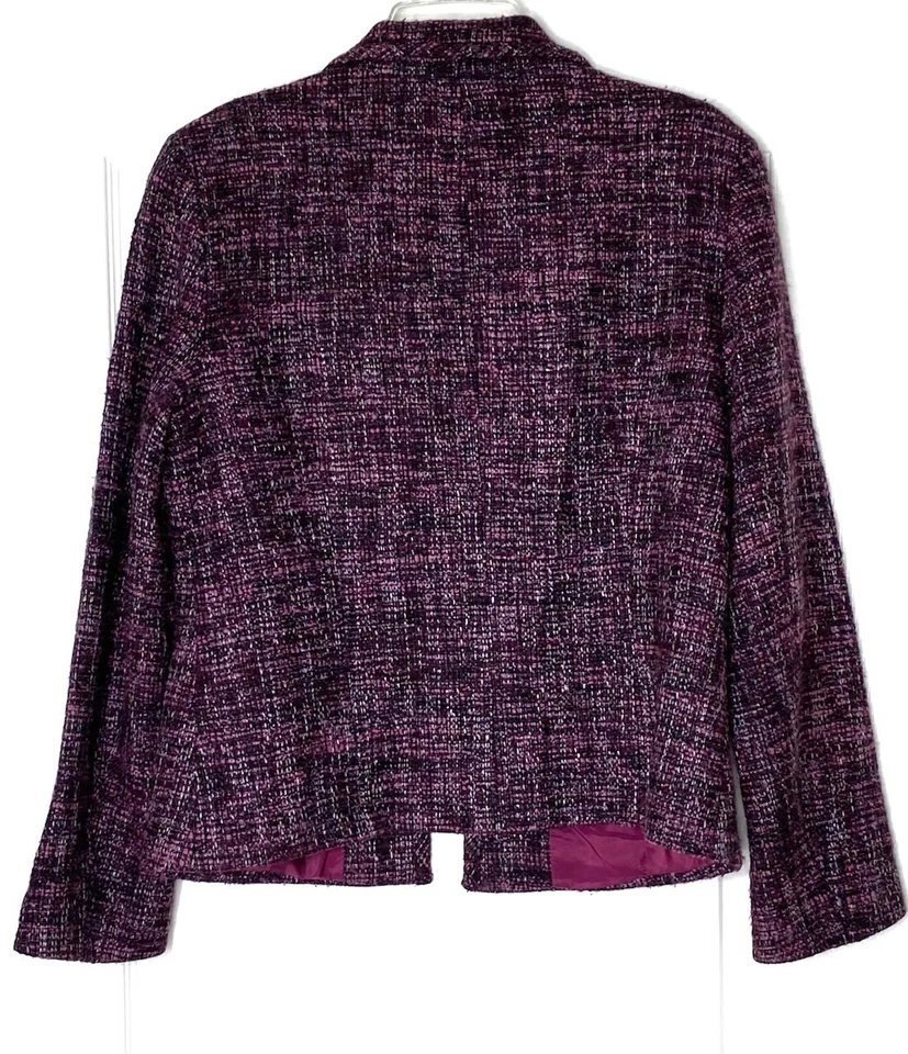 LAFAYETTE 148 2PC Pink Purple Tweed Wool Acrylic Jacket + Skirt Suit Set 12 = L - Image 4 of 4