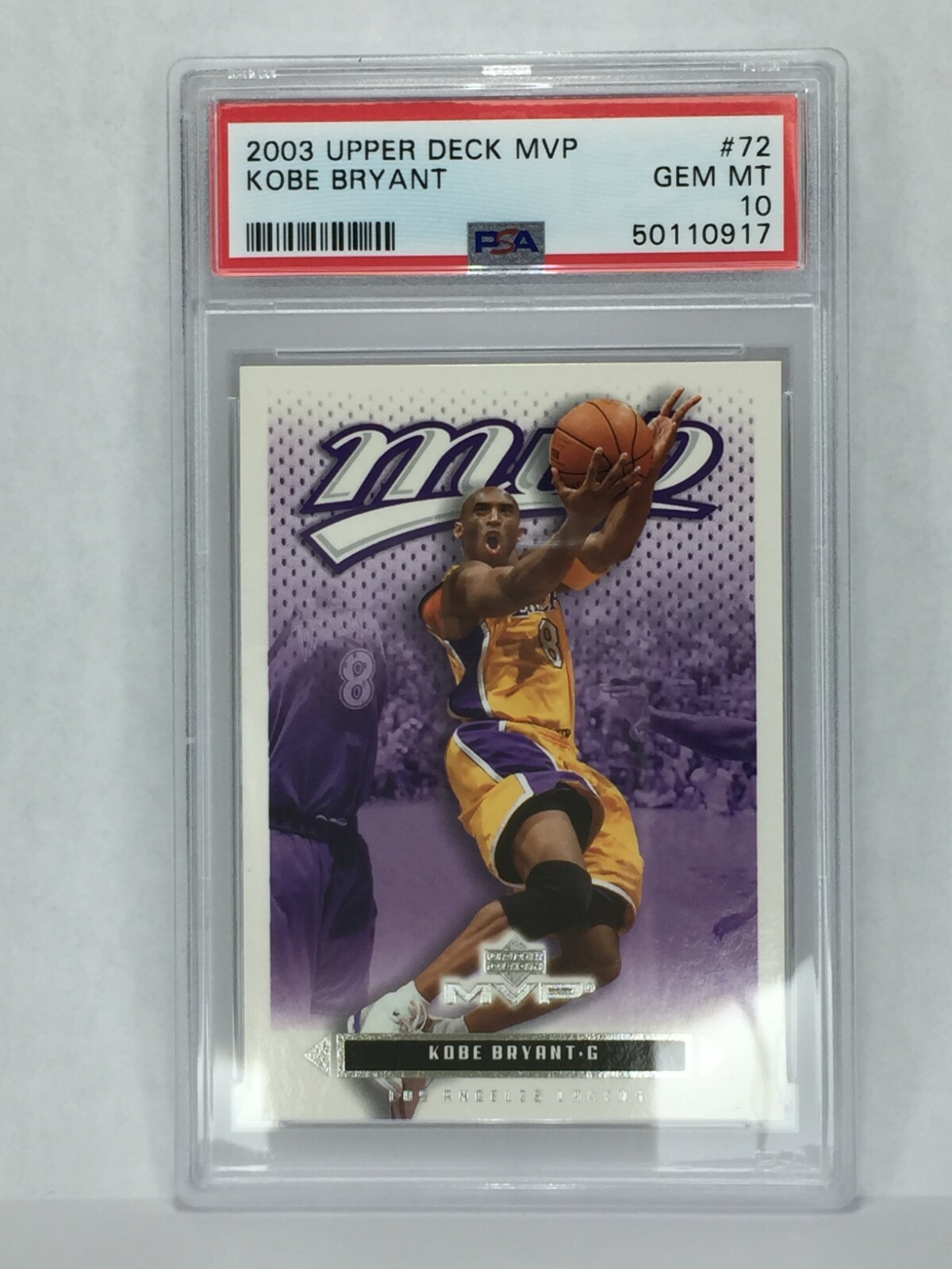 PSA 10 Gem Mint 2003 Upper Deck MVP #72 Kobe Bryant LAKERS LEGEND CHAMPS HOF