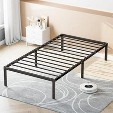 Full Size Metal Bed Frame Queen King Sturdy Metal Steel Slat Support Bedstead