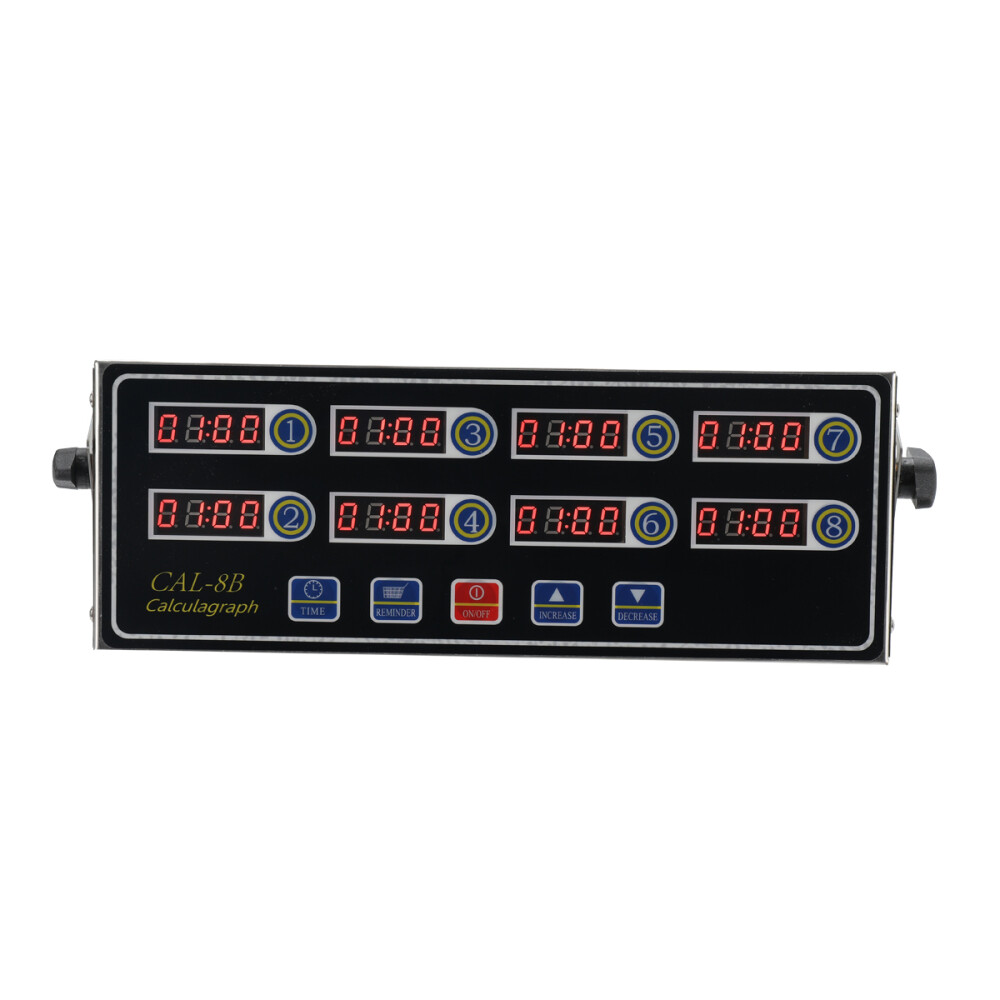 110V Commercial Countdown Timer 8 Channel LED Timing Tools Kitchen Cooking Alarm
