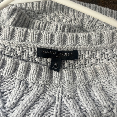 Banana Republic Sweater Womens Medium gray Knit Cotton Casual Ladies - Picture 3 of 3