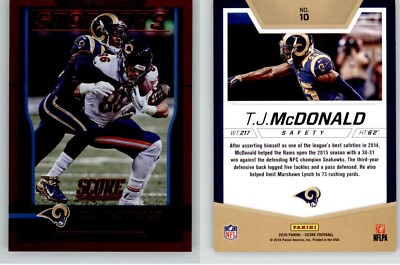 McDonald 2016 Score Stoppers Jumbo Red #10 /50 Rams