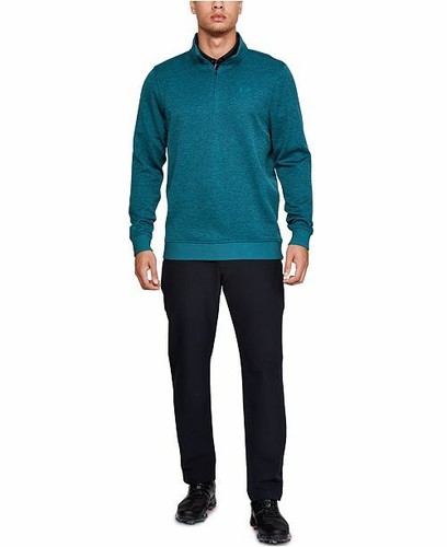 New Under Armour Men's Golf Quarter-Zip Storm-Fleece Sweater SMALL Teal MSRP $70 - Picture 3 of 3