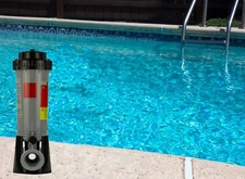In-line Above Ground Swimming Pool Chlorine Chemical Feeder - Holds 4 lbs