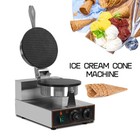 Electric Waffle Maker Ice Cream Roll Round Iron Cast Food Pan Fast Heating 1300W