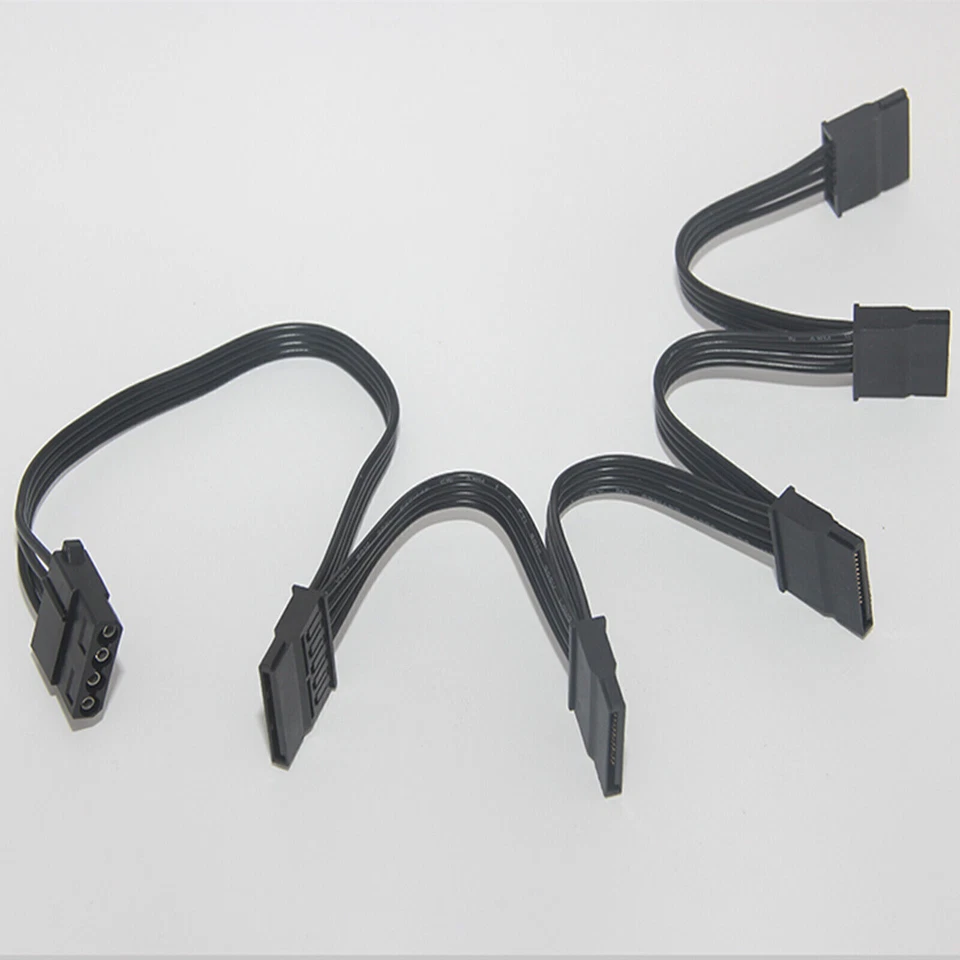4pin IDE 1 to 5 SATA 15Pin Hard Drive Power Supply Splitter Cable Cord Line Kit - Image 2 of 4